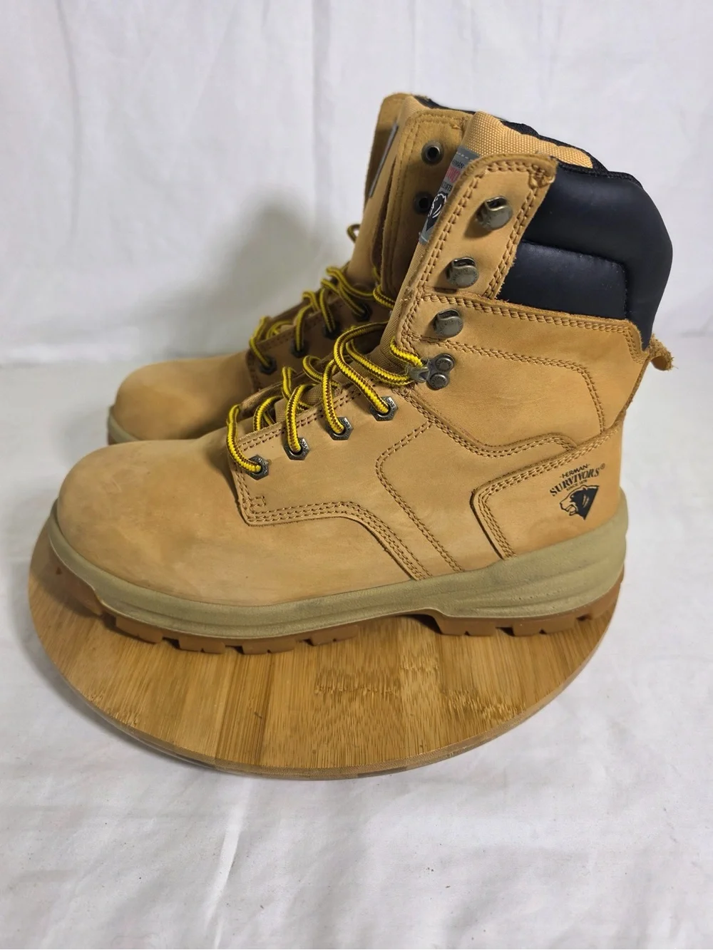 Herman Survivors Grizzly Men’s Work Boots Size 9.5W Tan Leather Steel/Safety Toe